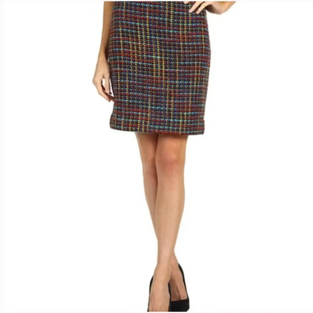 Kate Spade Judy Rainbow Tweed Skirt Size 8